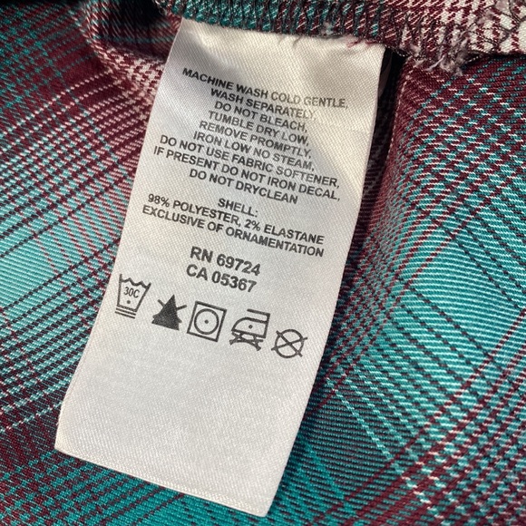 Mountain Hardwear SonaLake Plaid Flannel Long Sleeve Shirt Size 8 - Picture 8 of 9